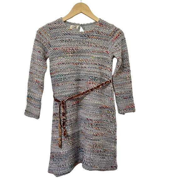 Sisco By Olive Girl’s Textured Knit Belted Dress Size 10 Gray Wool Blend NWT - Picture 1 of 9
